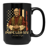 Leo Xiv Papal Peace In The 22Nd Century Black Coffee Mug - Black