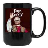 Leo Xiv Pope Leo Xiv New Pope Black Coffee Mug - Black