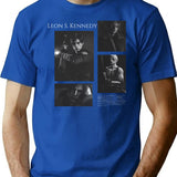 Leon Kennedy Resident Evil Vintage T-Shirt for Men & Women, T-Shirts Graphic Tee - Blue