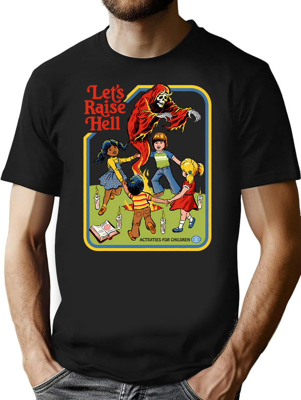 Let'S Raise Hell T-Shirt for Men & Women, T-Shirts Graphic Tee - Black