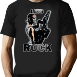 Lets Rock T-Shirt for Men & Women, T-Shirts Graphic Tee - Black