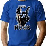 Lets Rock T-Shirt for Men & Women, T-Shirts Graphic Tee - Blue