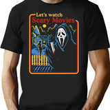 Lets Watch Scary Movies Scream Horror Active T-Shirt for Men & Women, T-Shirts Graphic Tee - Black