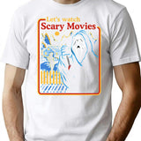 Lets Watch Scary Movies Scream Horror Active T-Shirt for Men & Women, T-Shirts Graphic Tee - White