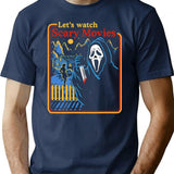 Lets Watch Scary Movies Scream Horror Active T-Shirt for Men & Women, T-Shirts Graphic Tee - Navy