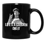 Life'S A Garden Dig It Retro Gift For Fans Black Coffee Mug - Black