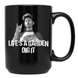 Life'S A Garden Dig It Retro Gift For Fans Black Coffee Mug - Black