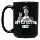 Life'S A Garden Dig It Retro Gift For Fans Black Coffee Mug