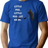 Little Pig Let Me In Negan Shirt Design T-Shirt for Men & Women, T-Shirts Graphic Tee - Blue