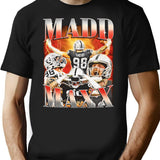 Madd Maxx Football Vintage Retro Bootleg 90S Style Bootleg Graphic T-Shirt - Black