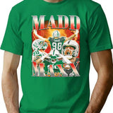 Madd Maxx Football Vintage Retro Bootleg 90S Style Bootleg Graphic T-Shirt - Green