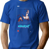 Manhunt Vhs Movie Cover T-Shirt for Men & Women, T-Shirts Graphic Tee - Blue
