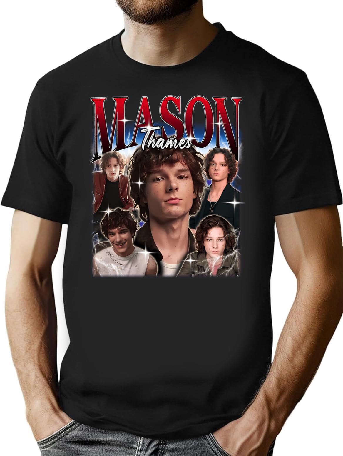 Mason Thames Vintage 90S T-Shirt for Men & Women, T-Shirts Graphic Tee - Black