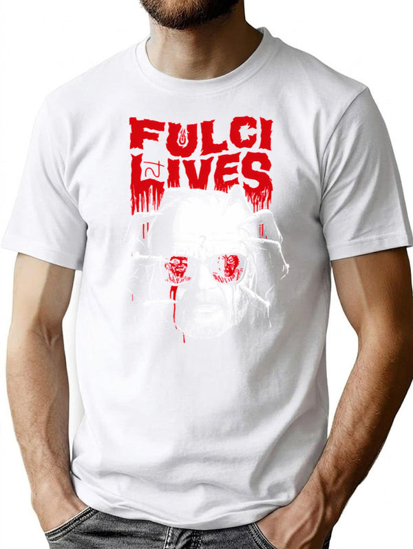 Mens My Favorite Fulci Lives T-Shirt for Men & Women, T-Shirts Graphic Tee - White