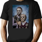 Michael Myers And Jason Voorhees Step Brothers Movie Funny T-Shirt for Men & Women, T-Shirts Graphic Tee - Black