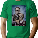 Michael Myers And Jason Voorhees Step Brothers Movie Funny T-Shirt for Men & Women, T-Shirts Graphic Tee - Green