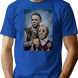 Michael Myers And Jason Voorhees Step Brothers Movie Funny T-Shirt for Men & Women, T-Shirts Graphic Tee - Blue
