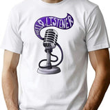 Microphone Static T-Shirt for Men & Women, T-Shirts Graphic Tee - White