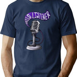 Microphone Static T-Shirt for Men & Women, T-Shirts Graphic Tee - Navy