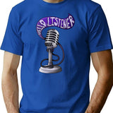 Microphone Static T-Shirt for Men & Women, T-Shirts Graphic Tee - Blue