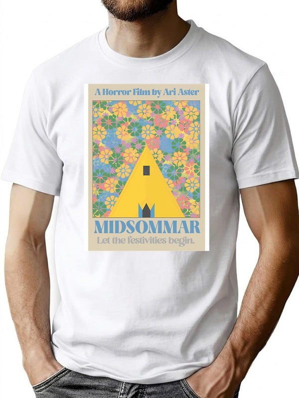 Midsommar Poster Throw Blanket Metal Print Tapestry T-Shirt for Men & Women, T-Shirts Graphic Tee - White