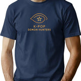 Minimalist K-Pop Demon Hunters Eye Graphic T-Shirt for Men & Women, T-Shirts Graphic Tee - Navy
