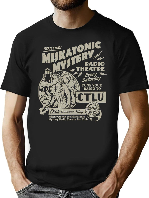 Miskatonic Mystery Radio Theatre T-Shirt T-Shirt for Men & Women, T-Shirts Graphic Tee - Black