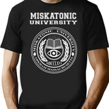 Miskatonic University Crest White - Hp Lovecraft T-Shirt for Men & Women, T-Shirts Graphic Tee - Black