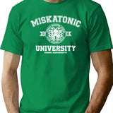 Miskatonic University (White Print) T-Shirt for Men & Women, T-Shirts Graphic Tee - Green