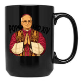 New Pope Modern Art - Pope Leo Stylized Black Coffee Mug - Black