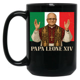 Papa Leone Xiv Italy Flag Cardinal Robert Prevost Pope Leo 14 Black Coffee Mug