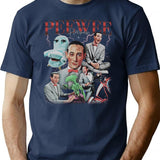 Peewee Herman Collage Bootleg Graphic T-Shirt - Navy