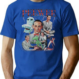 Peewee Herman Collage Bootleg Graphic T-Shirt - Blue