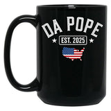 Pope Leo Est.2025 Black Coffee Mug