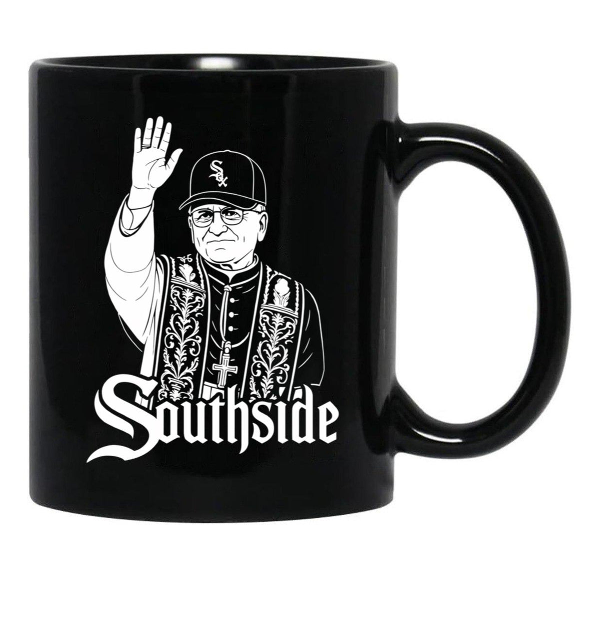 Pope Leo South Side Of Chicago Black Coffee Mug - Black