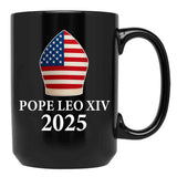 Pope Leo Xiv American Pope Robert Prevost Black Coffee Mug - Black