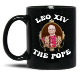 Pope Leo Xiv Fan Art Merch Black Coffee Mug
