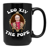 Pope Leo Xiv Fan Art Merch Black Coffee Mug - Black