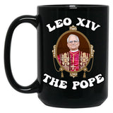 Pope Leo Xiv Fan Art Merch Black Coffee Mug