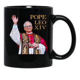Pope Leo Xiv Gold Black Coffee Mug - Black