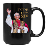 Pope Leo Xiv Gold Black Coffee Mug - Black