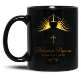 Pope Leo Xiv Habemus Papam In Gold Black Coffee Mug