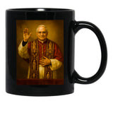 Pope Leo Xiv Retro Art Black Coffee Mug - Black