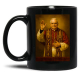 Pope Leo Xiv Retro Art Black Coffee Mug