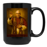 Pope Leo Xiv Retro Art Black Coffee Mug - Black