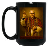 Pope Leo Xiv Retro Art Black Coffee Mug
