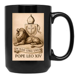 Pope Leo Xiv The Heraldic Lion Black Coffee Mug - Black