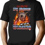 Possum Fighting Demons Bootleg Graphic T-Shirt - Black