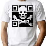 Qr Code - Pirate Flag Bootleg Graphic T-Shirt - White
