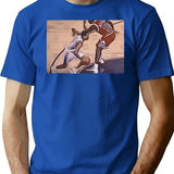 Questions T-Shir Bootleg Graphic T-Shirt - Blue